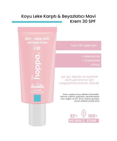 the hoppa. Anti-Dark Spot & Whitening Blue Cream 30 SPF Niacinamide + Sclareolide + Rice 50 ML - Buy Online on GoSupps.com