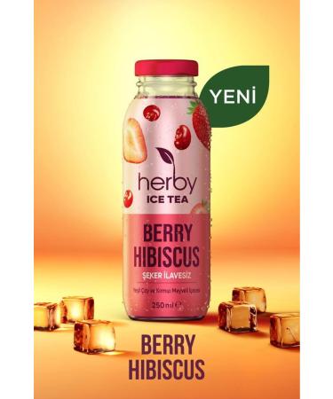 Herby Ice Tea Berry Hibiscus Iced Tea No Sugar Added 250 ml x 12 - Buy Online on GoSupps.com