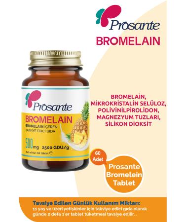Prosante Bromelain 500 Mg 2500 Gdu/g - Food Supplement - 60 Tablets