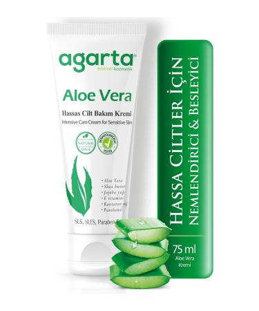 Agarta Natural Aloe Vera Moisturizing Hand and Skin Care Cream 75 ml x 3 Pieces
