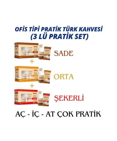 Alt ntelve Instant Turkish Coffee Practical Office Trial Set PLAIN-MEDIUM-SUGAR 3X10 Pack Open-drink-throw
