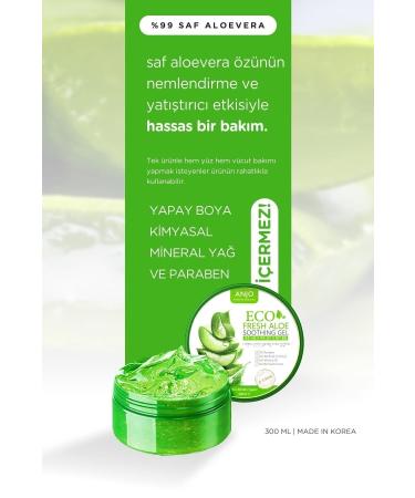 ANJO PROFESSIONAL Refreshing and Moisturizing Soothing - Pure Aloe Vera Korean Soothing Gel Cream