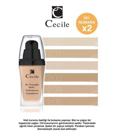 Cecile Matte Foundation - No Transfer Matte Performance Foundation 201 - Buy Online on GoSupps.com