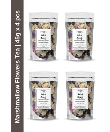 TOS The Organic Spices Marshmallow Flower Tea 45 gr x 4 Pieces | Marshmallow Flowers Tea | Althaea officinalis | Advantageous Set