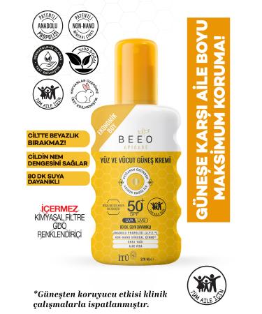 BEE'O Propolis Family Size Face and Body Sun Cream 50 Spf 220 ml