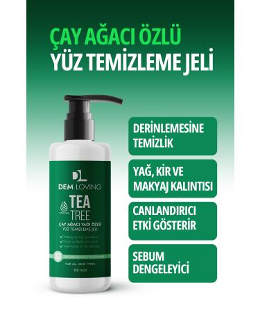 DEM LOVING Tea Tree Essence Facial Cleansing Gel | BRIGHTENING | ANTI-BLACKSPOT & ACNE | VITAMIN C | 150 ML