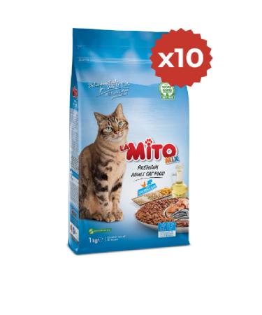 LaMito Mix Adult Cat 1 Kg x 10 Pieces Chicken and Fish Colorful Granular Adult Cat Food