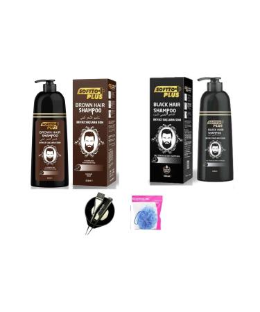 Softto Plus Brown Hair+Black Hair Shampoo 350 ml Dye Container Fiber - Buy Online on GoSupps.com