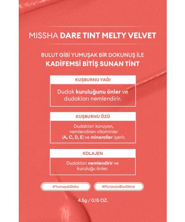 Missha Long-Lasting Non-Smudge Velvet Finish Tint Dare Tint Melty Velvet (Rosyful Day) - Buy Online on GoSupps.com
