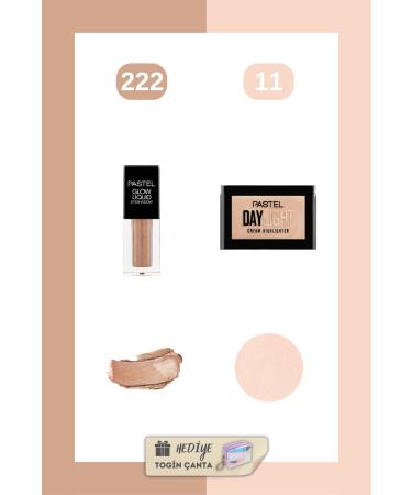 Pastel Mix Set - Glow Liquid Eyeshadow 222 + Cream Illuminator 11 + Togin Bag