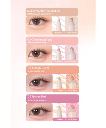 PERIPERA Double-Sided Concealer and Shimmering Pencil Eyeshadow Sugar Twinkle Duo Eye Stick (06 SHEER BLURRING) - Buy Online on GoSupps.com