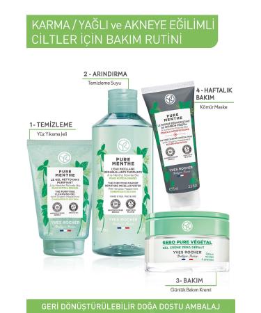 Yves Rocher Pure Menthe Prebiotic Face Wash Gel for Combination and Oily Skin - 125 ml - Buy Online on GoSupps.com