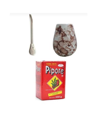 SABAYS Mate Tea Set - 250 gr Tea - 1 Straw - 1 Glass (140ml)