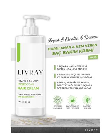 Livray Argan & Keratin Moroccan Hair Cream - Rinse & Moisturize Hair Care Cream (250 ML)