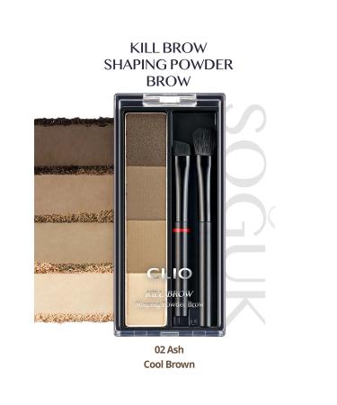 CLIO Cool Undertone Eyebrow Shadow Palette CLIO Kill Brow Shaping Powder Brow (02 Ash Cool Brown
