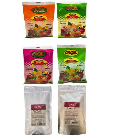 OR EL Strawberry Milk + Kiwi + Black Mulberry + Orange + Lemon + Rosehip Powder Drink Set Oralet Mixed Package 6PCS