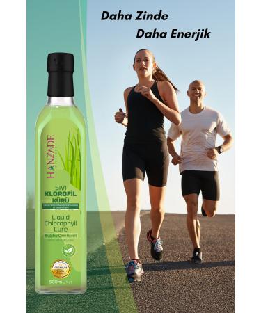 Hanzade Herbal Liquid Chlorophyll Cure Wheat Grass Added Plant Extracts 500 ML x 2 Glass Bottles - Buy Online on GoSupps.com