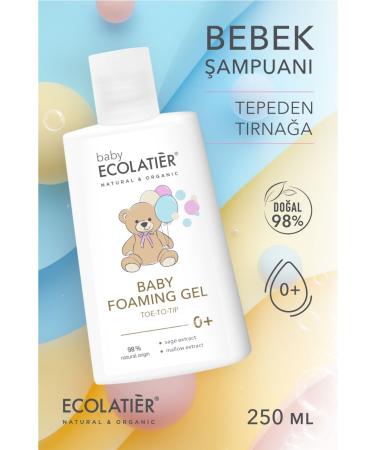 ECOLATIER Baby Shampoo Newborn Natural Content Baby Wash Gel For Sensitive Skin 0+ Ages 250 ml