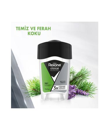 Rexona Men Clinical Protection Stick Deodorant Active Fresh Up to 96 Hours Protection 45 ml X2 Pieces - Buy Online on GoSupps.com