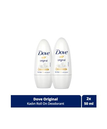Dove Women Roll On Deodorant Original 1/4 Moisturizing Cream 50ml X2 Pieces