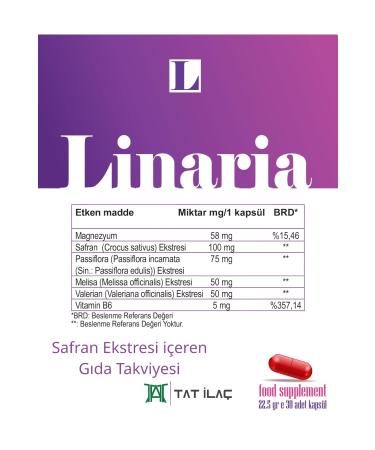 LINARIA Food Supplement Containing Saffron Extract (30 CAPSULES) - Buy Online on GoSupps.com