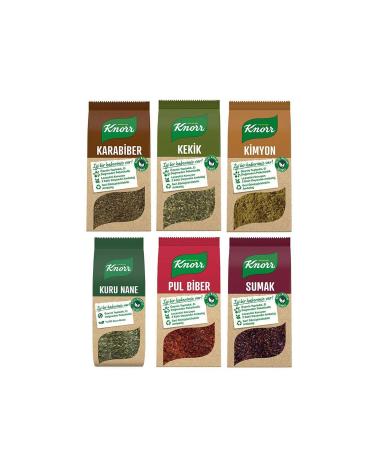 Knorr Spice Series Chili Pepper 65gr Black Pepper 60gr Dried Mint 25gr Thyme 20gr Cumin 65gr Sumac 70gr - Buy Online on GoSupps.com