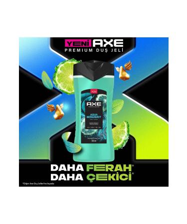 Axe Premium Collection Shower Gel Aqua Bergamot 3 In 1 Body Hair Face 300 ml X2 - Buy Online on GoSupps.com