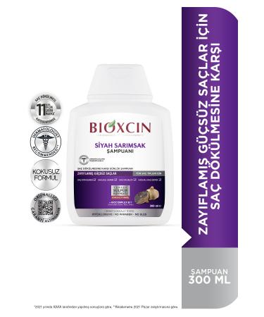 Bioxcin Black Garlic Shampoo 300 Ml - Anti-Hair Loss and Thinning Shampoo - Buy Online on GoSupps.com