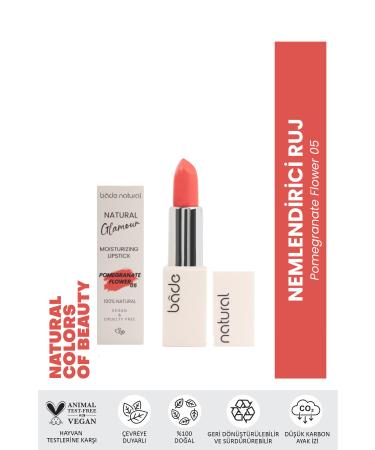 Bade Natural Moisturizing Lipstick Pomegranate Flower 05 0 Natural