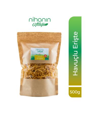 Nihan's Farm Additive-Free Hand-Cut Organic Flour Home Made Noodles with High Nutritional Value 500 Gr (with carrots)