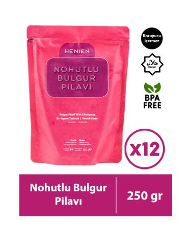 henien 12-Piece Ready Chickpea Bulgur Pilaf - Practical Ready Meal