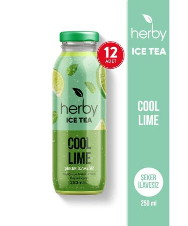 Herby Ice Tea Cool Lime Iced Tea No Sugar Added 250 ml x 12