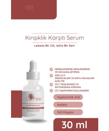 LA FEE Anti-Wrinkle Skin Care Serum 30 ML (Hyaluronic Acid & Caffeine & Rose Yeast)