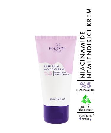 Polente Natural Pure Skin Mo st Cream - Moisturizing Cream Containing 5% Niacinamide (50 ML)