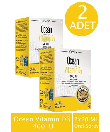 Ocean Vitamin D3 400 Iu Oral Spray 20 Ml 2 Pieces