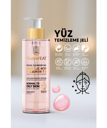 SWANFEAT Alcohol-Free Facial Cleansing Gel with Vitamin B5 for Oily and Normal Skin