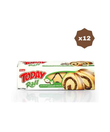 Elvan TODAY ROLL CAKE WITH HAZELNUT 270 GR - (12 PACKS)