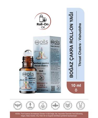 KAOils Pure Essence Throat Chakra Roll-on Oil 10 ml - 0 Natural Communication and Expression Balancing Aromatherapy Oil