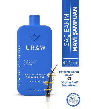 Uraw Blue Shampoo (Specially Developed Shampoo for New Hair Formation and Strong Roots) (400 ML)