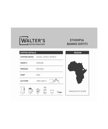 Walter's Coffee Roastery ETHIOPIA - BANKO GOTITI - 250GR - Buy Online on GoSupps.com