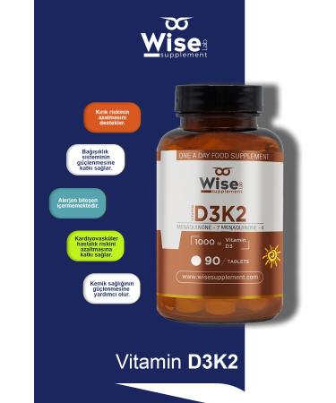 WiseLab Vitamin D3 + K2 90 Tablets - Buy Online on GoSupps.com