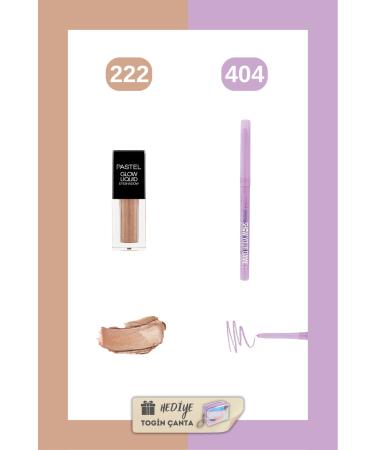 Pastel Mix Set - Glow Liquid Eyeshadow 222 + Gel Eyeliner 404 + Togin Bag Gift