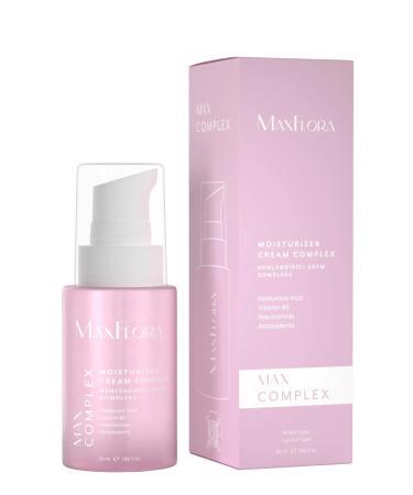 MaxFlora Moisturizing Face Cream Anti-Blemish and Acne Water Based Hyaluronic Acid Niacinamide Even Tone - Buy Online on GoSupps.com