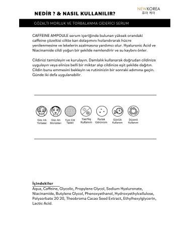 NewKorea Caffeine Ampoule Anti-Eye Bags & Dark Circles Serum - Buy Online on GoSupps.com