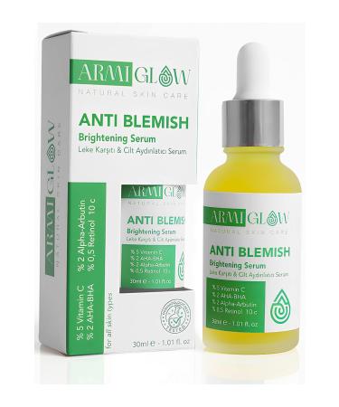 ARM Glow Skin Brightening and Anti-Blemish Anti-Blemish Care Serum (Vitamin C AHA-BHA -Alpha-Arbutin Retinol) - Buy Online on GoSupps.com