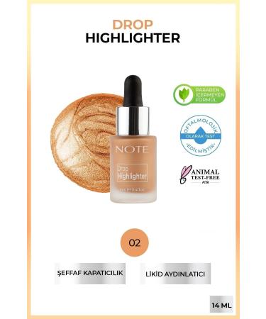 Note Cosmetics Cosmetic - Liquid Highlighter Charming Desert Drop Highlighter 02 Vitality Kuattoprof