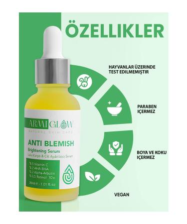 ARM Glow Skin Brightening and Anti-Blemish Anti-Blemish Care Serum (Vitamin C AHA-BHA -Alpha-Arbutin Retinol) - Buy Online on GoSupps.com