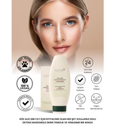 nefin beauty Collagen Detox Mask Skin Rejuvenator Anti Acne Royal Jelly Vitamin E 125ML - Buy Online on GoSupps.com