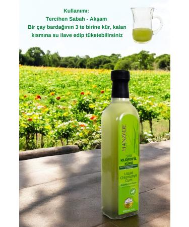 Hanzade Herbal Liquid Chlorophyll Cure Wheat Grass Added Plant Extracts 500 ML x 3 Glass Bottles - Buy Online on GoSupps.com