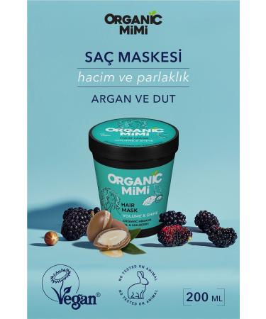 ORGANIC MIMI Hair Care Mask Moisturizing Nourishing Volume and Shine with Argan Oil and Mulberry Extract 200 ml